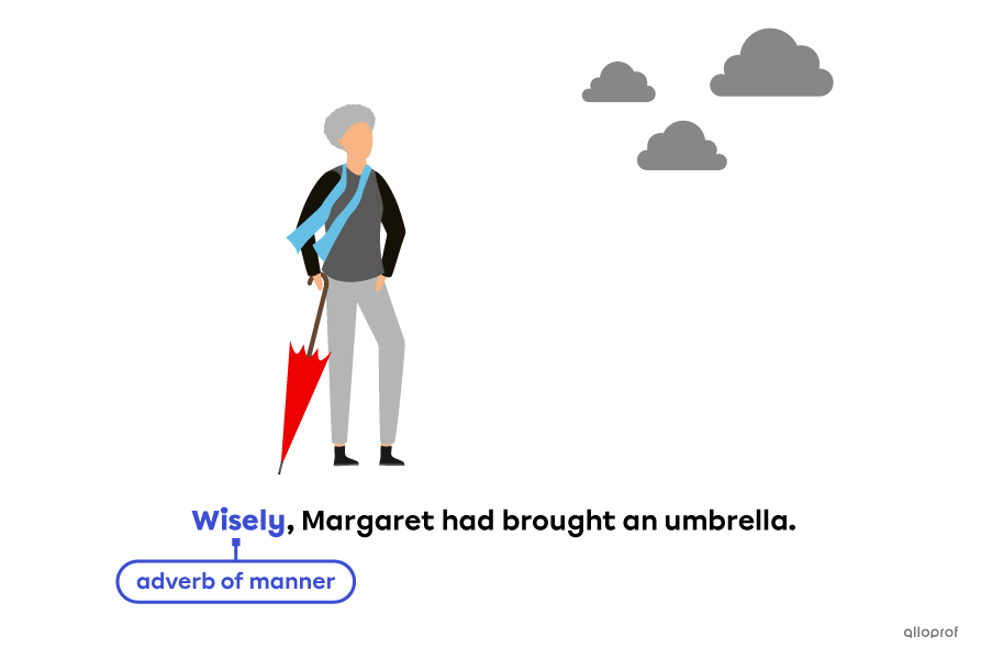 Woman carrying an umbrella.
