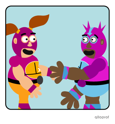 Two wrestlers in masks shaking hands.