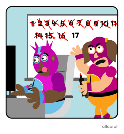 A wrestler in a mask working at a computer, while another is waiting by and counting the times he’s changed the code.