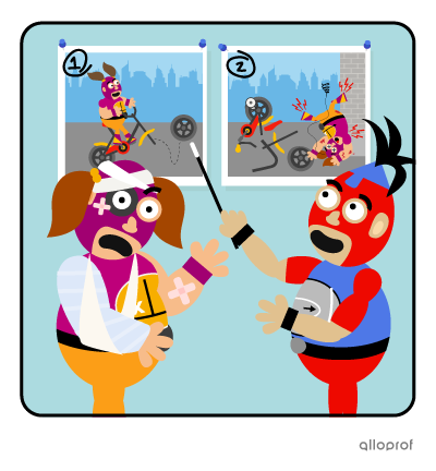 A wrestler in a mask who crashed his bicycle.