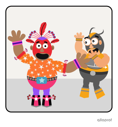 Wrestler in a mask showing off his new gaudy costume.