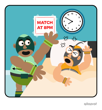 A wrestler in a mask is waking up another for the match about to start.