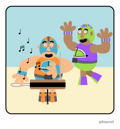 A wrestler in a mask playing the theremin wonderfully.