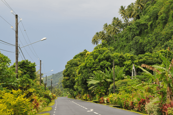 Une route sur l’ile de Tahiti. 
