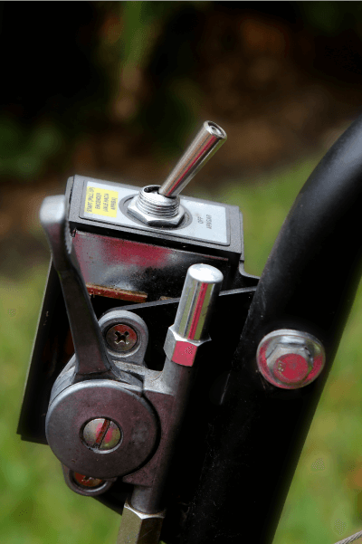 A lawnmower switch.