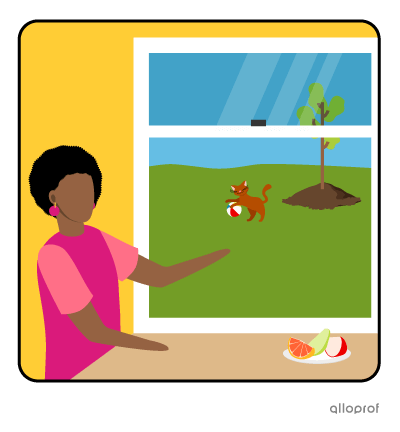 Woman looking outside.