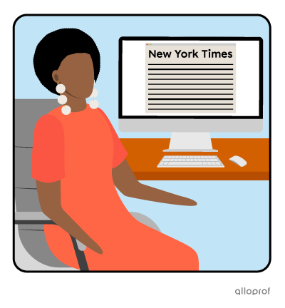 Woman reading news online.