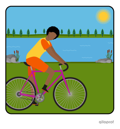 Woman on a bike.