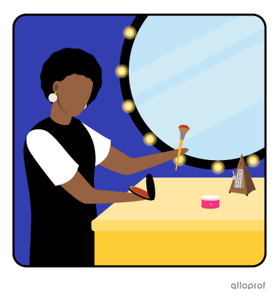 Woman getting ready for a show.