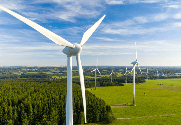 Photographie d’éoliennes.