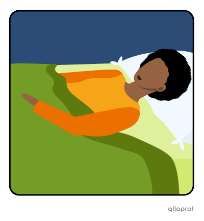Woman staying in bed in the morning.