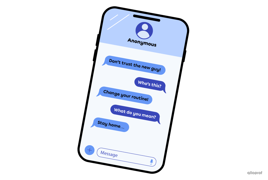 A representation of a conversation over text messages.