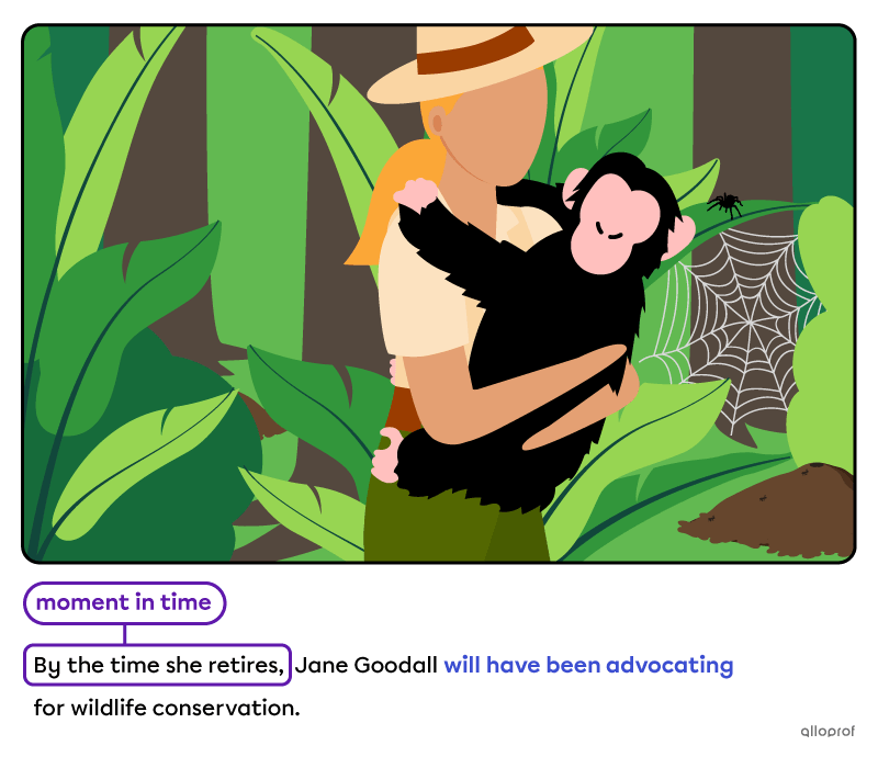 Woman taking care of primates.