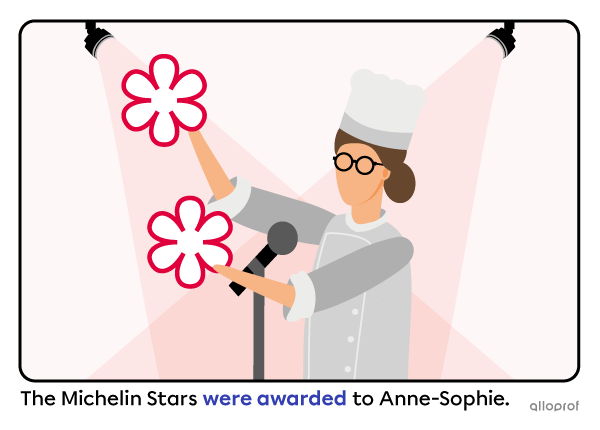 Chef receiving Michelin Stars.