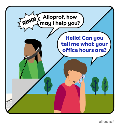 A person making a call to ask for information