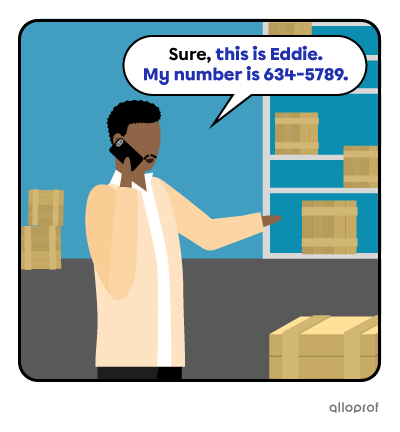 A person in a warehouse leaving a message on the phone.
