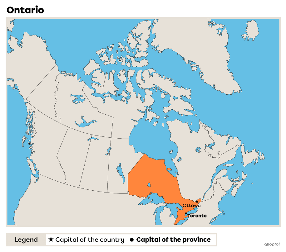 Political map of Ontario.