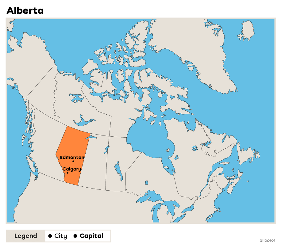 Political map of Alberta.