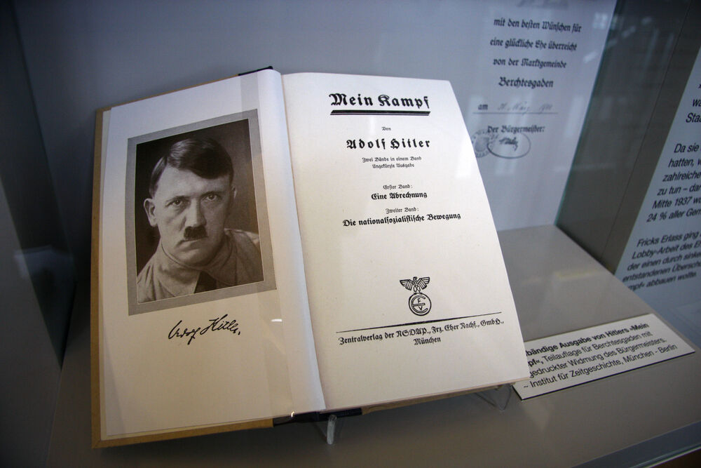 Photograph of an edition of Hitler’s book.