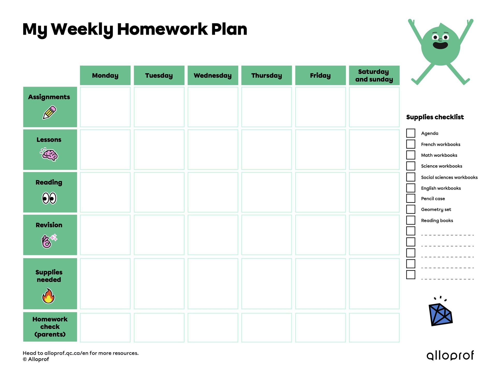homework planner