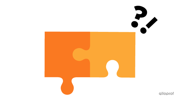 Pictogramme représentant un casse-tête et des signes de ponctuation.