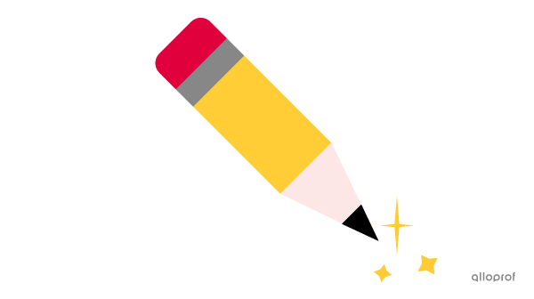 Pictogramme représentant un crayon et des étoiles.