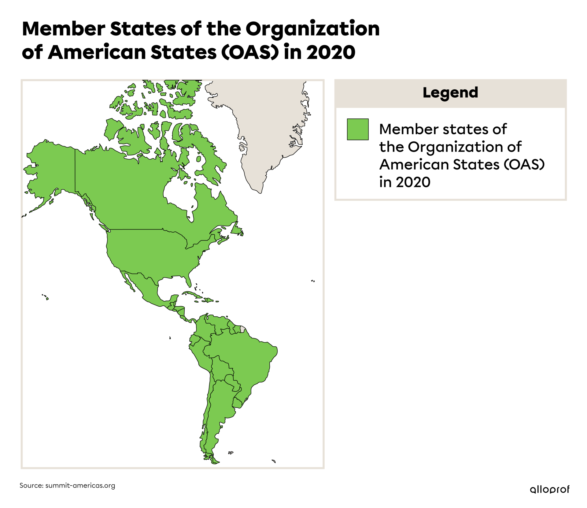 Member states of the Organization of American States (OAS).