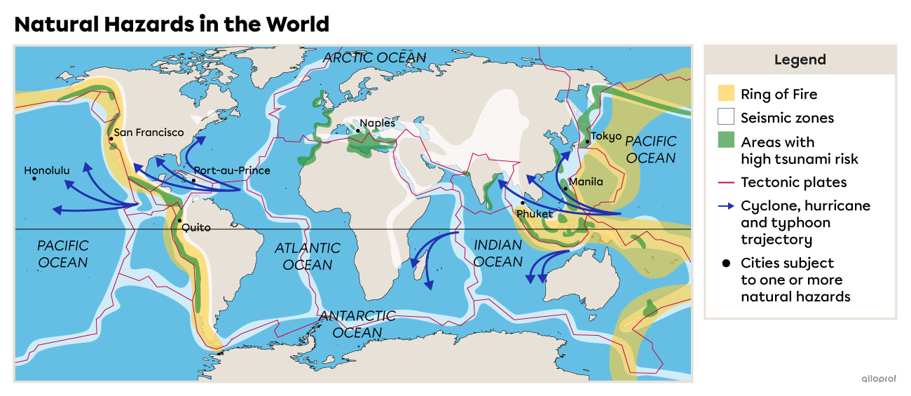 Natural hazards in the world.