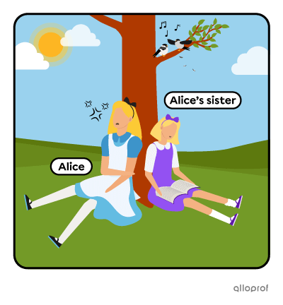 A young girl reading a book while her older sister is bored out of her mind. 