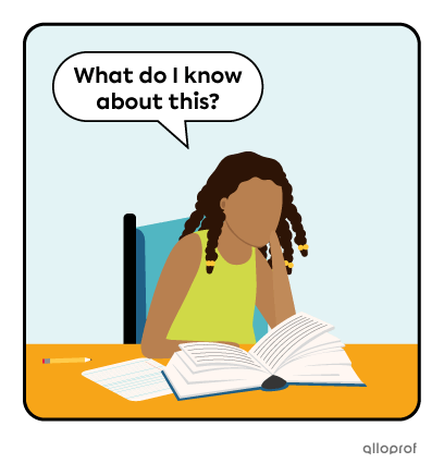 Student activating prior knowledge.