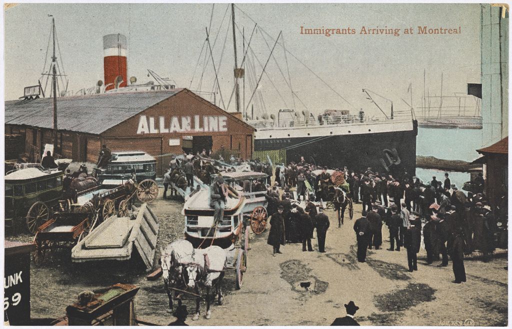 Immigrants arriving in Montreal.