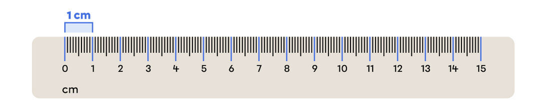 1 centimètre sur une règle