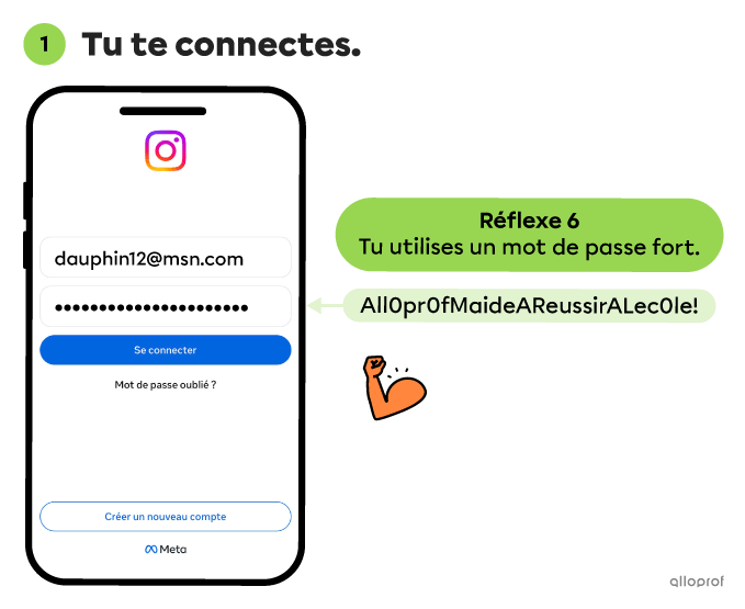 Tu souhaites partager une bonne nouvelle avec tes amis sur Instagram? Utilise un mot de passe fort, protège ton compte et partage l’essentiel. 