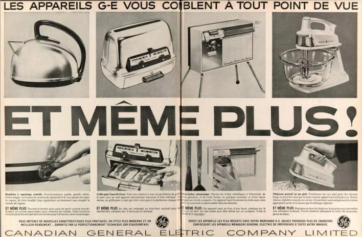 Une publicité présentant des appareils électroménagers.