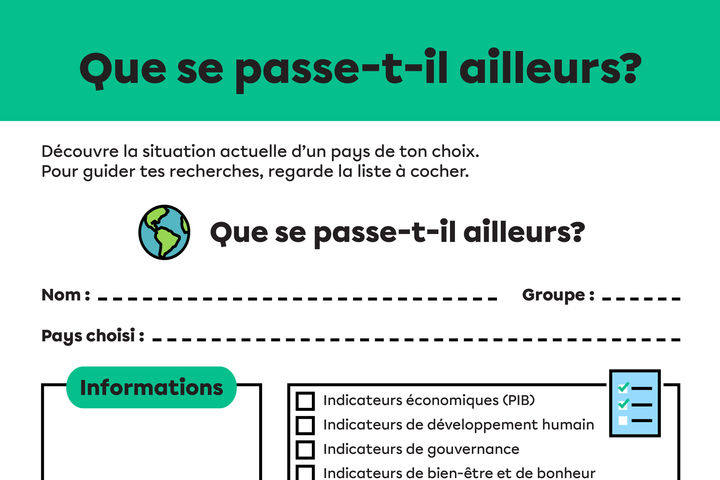 Extrait de l'activité Que se passe-t-il ailleurs
