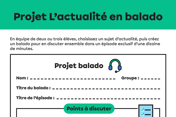 Extrait de l'activité L'actualité en balado