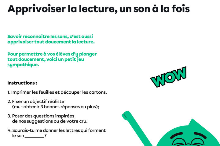 Apprivoiser la lecture, un son à la fois.