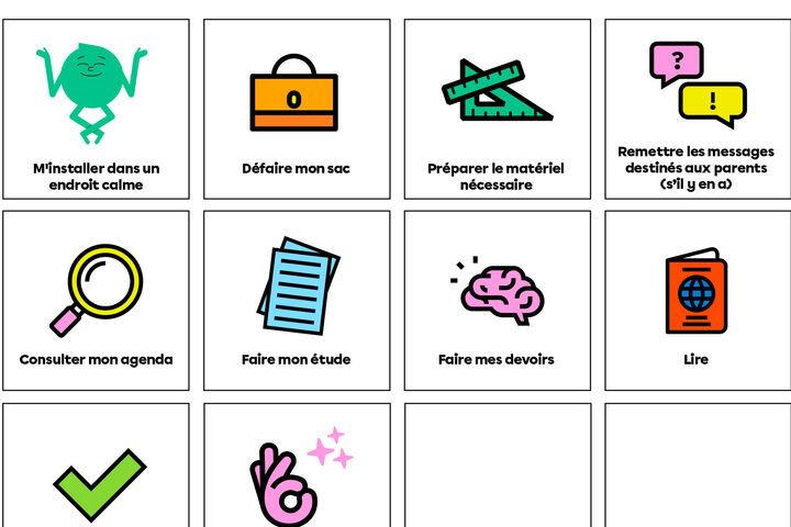 Affiche : Ma routine de devoirs au primaire