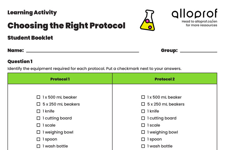 Choosing the Right Protocol | Learning activity | Alloprof