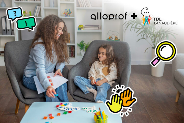 Un enfant manipulant des lettres avec une adulte. 