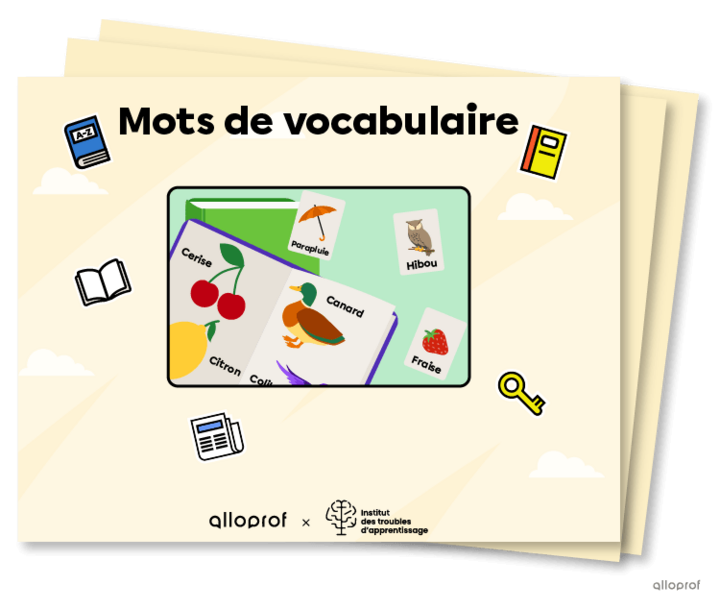 Mots de vocabulaire.