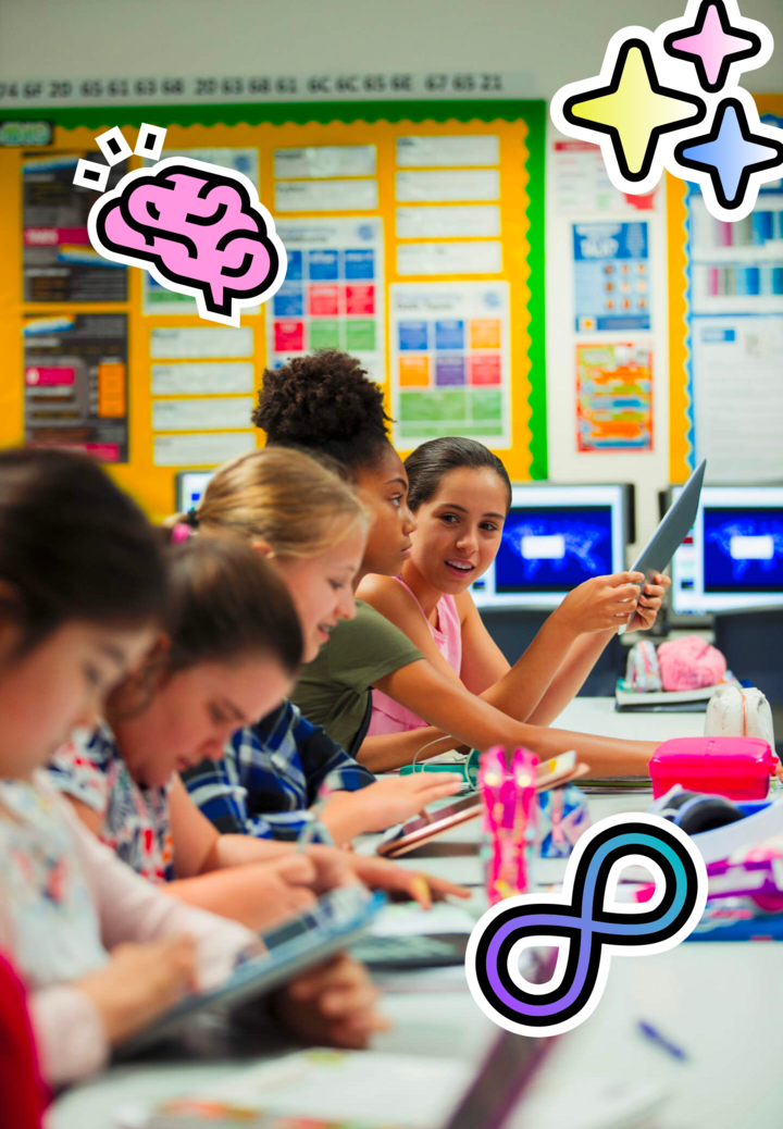 Plusieurs élèves utilisant des tablettes numériques.